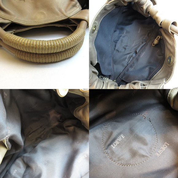 Loewe Nappa Aire Handbag Metallic Gold Color Anagram Women's Leather - Picture 5 of 6